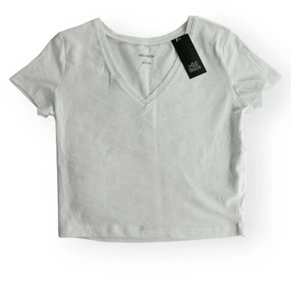 Wild Fable  White Cropped Top Large